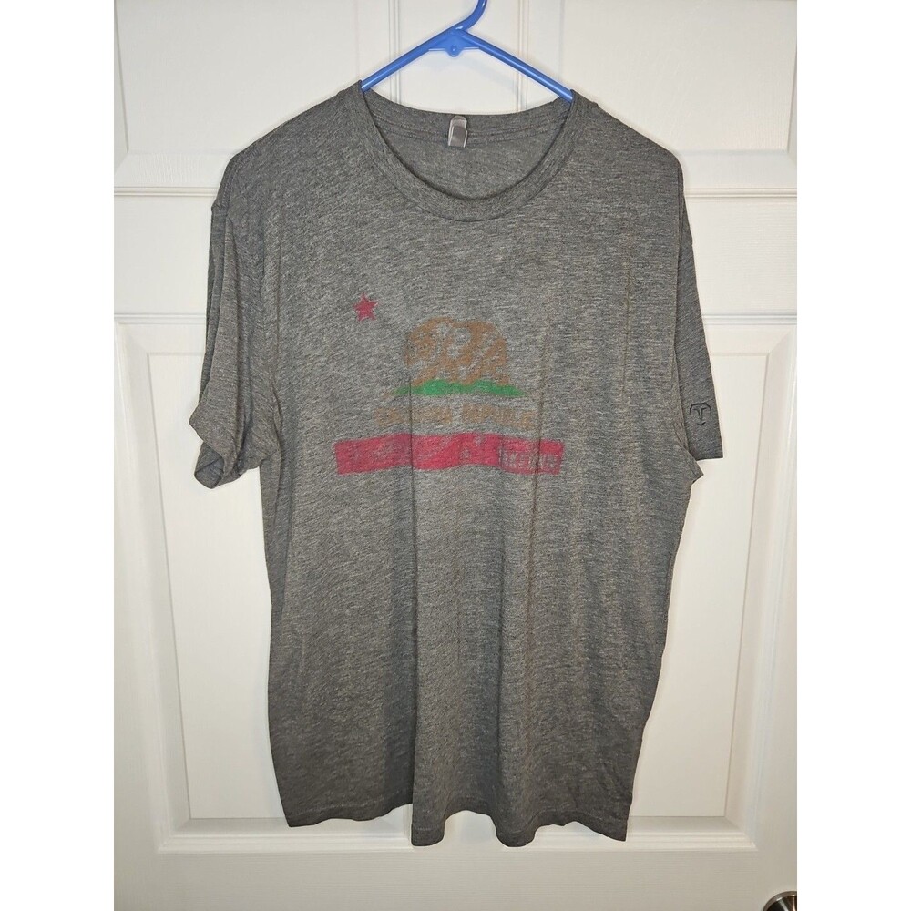 Takedown California Republic Wrestling Apparel T Shirt Gray Mens Size L Large